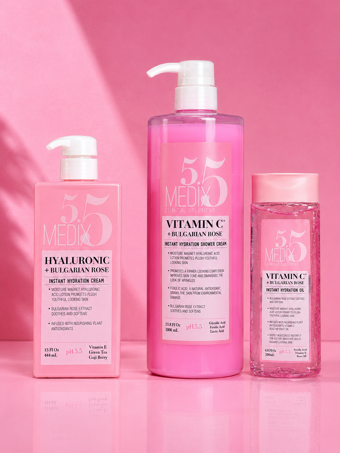 Kit Medix 5.5 – Routine Hydratation Instantée Vitamine C & Rose de Bulgarie (3 produits)