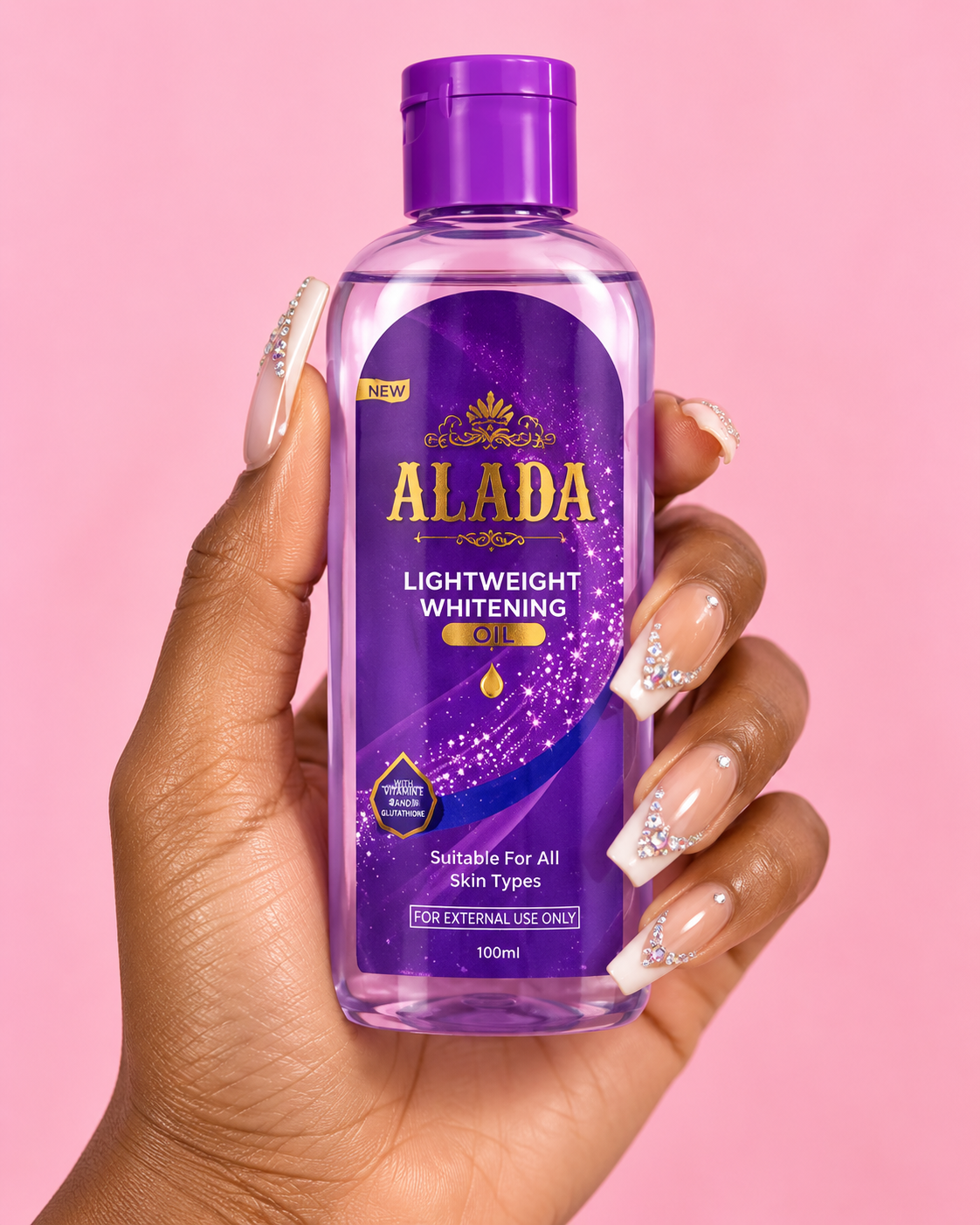 ALADA – Lightweight Whitening Oil – Huile Blanchissante Légère Vitamine E & Glutathione (100 ml)