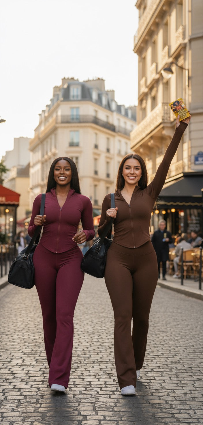 ENSEMBLE SCULPT polaire – bordeaux