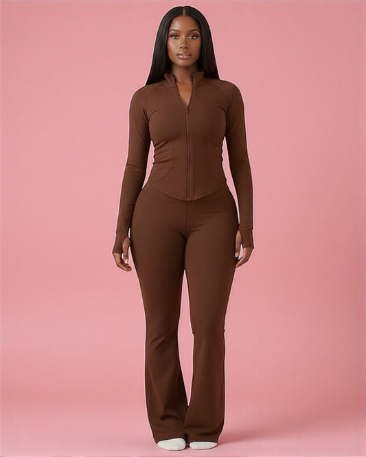 ENSEMBLE SCULPT polaire – MARRON FONCÉ