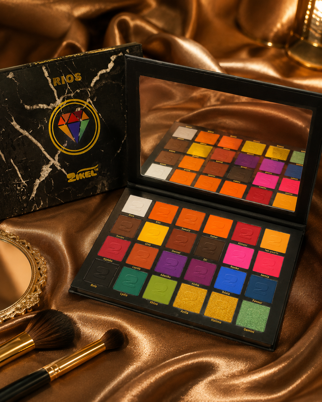 Palette RIOS – 24 couleurs ultra-pigmentées ZIKEL