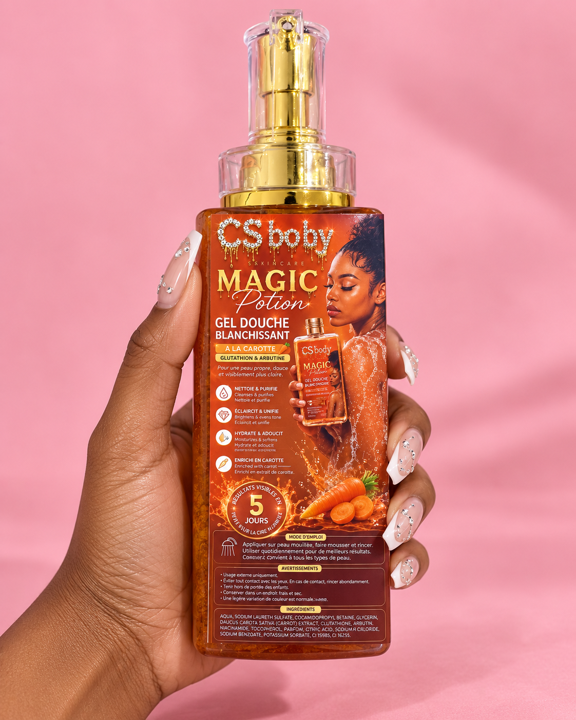 CS Body Magic Potion – Gel Douche éclaircissant  à la Carotte