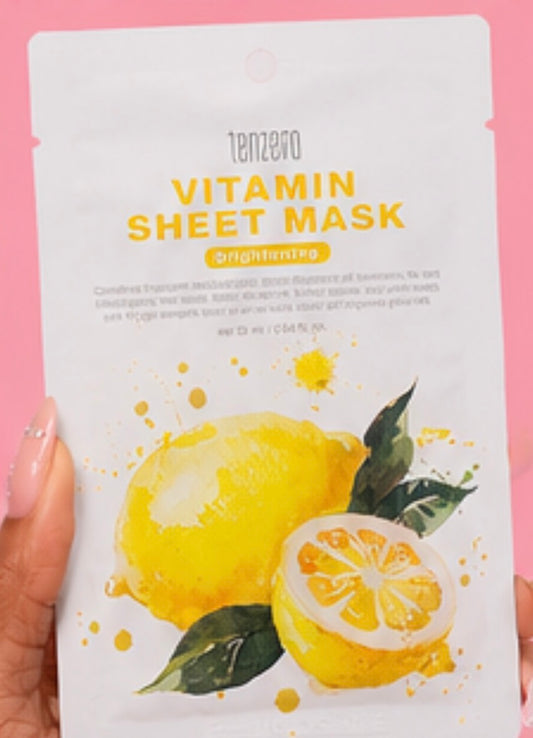 Tenzero Vitamin Sheet Mask – Masque Éclat & Luminosité au Citron
