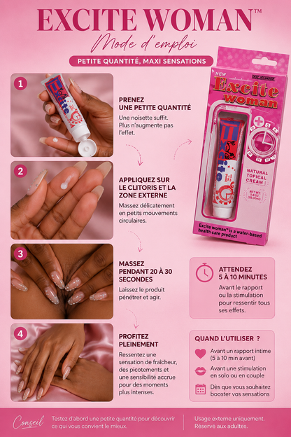 EXCITE WOMAN™
Crème stimulante intime à base d’eau