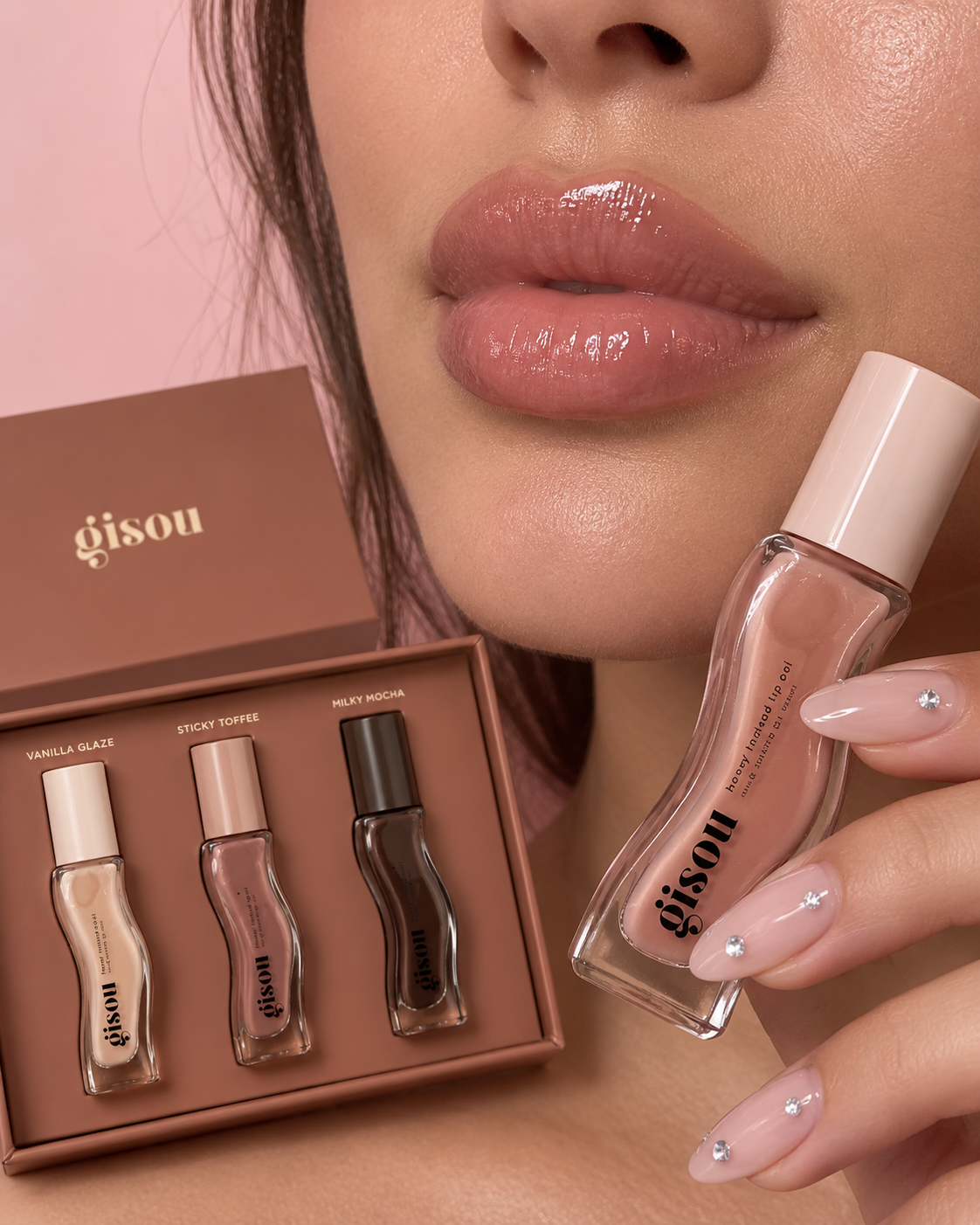 Gisou Glazed Lips Trio - Coffret Huiles à Lèvres au Miel