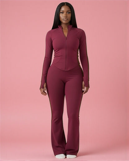 ENSEMBLE SCULPT polaire – bordeaux