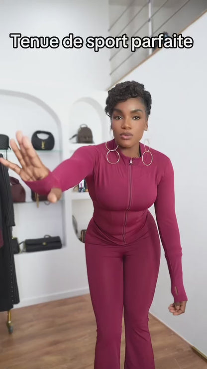 ENSEMBLE SCULPT polaire – bordeaux